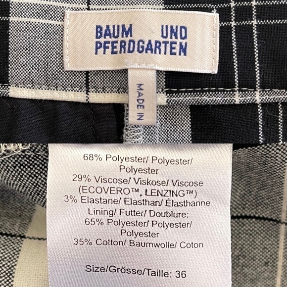 Baum Und Pferdgarten Naleen Tailored Trousers in Ivory & Black Check Size: 4 - Picture 10 of 14